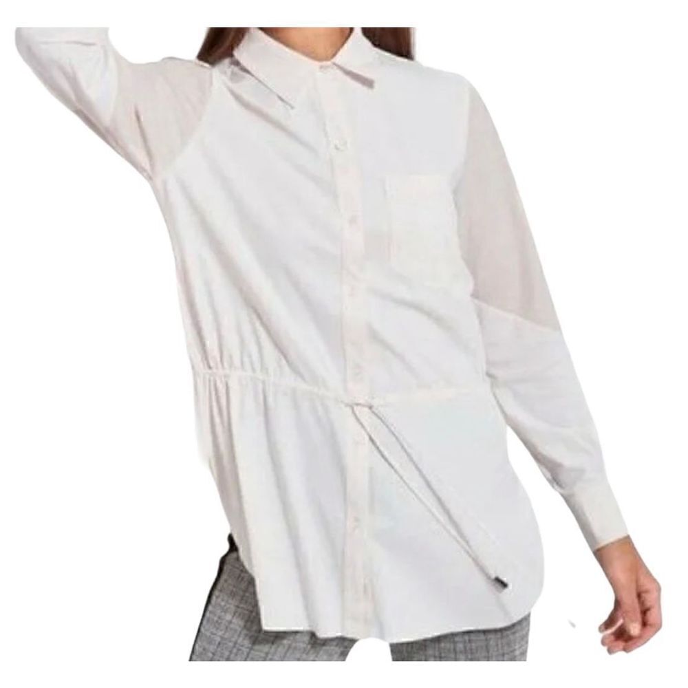 Lysse Elsie pink color block drawstring shirt size M